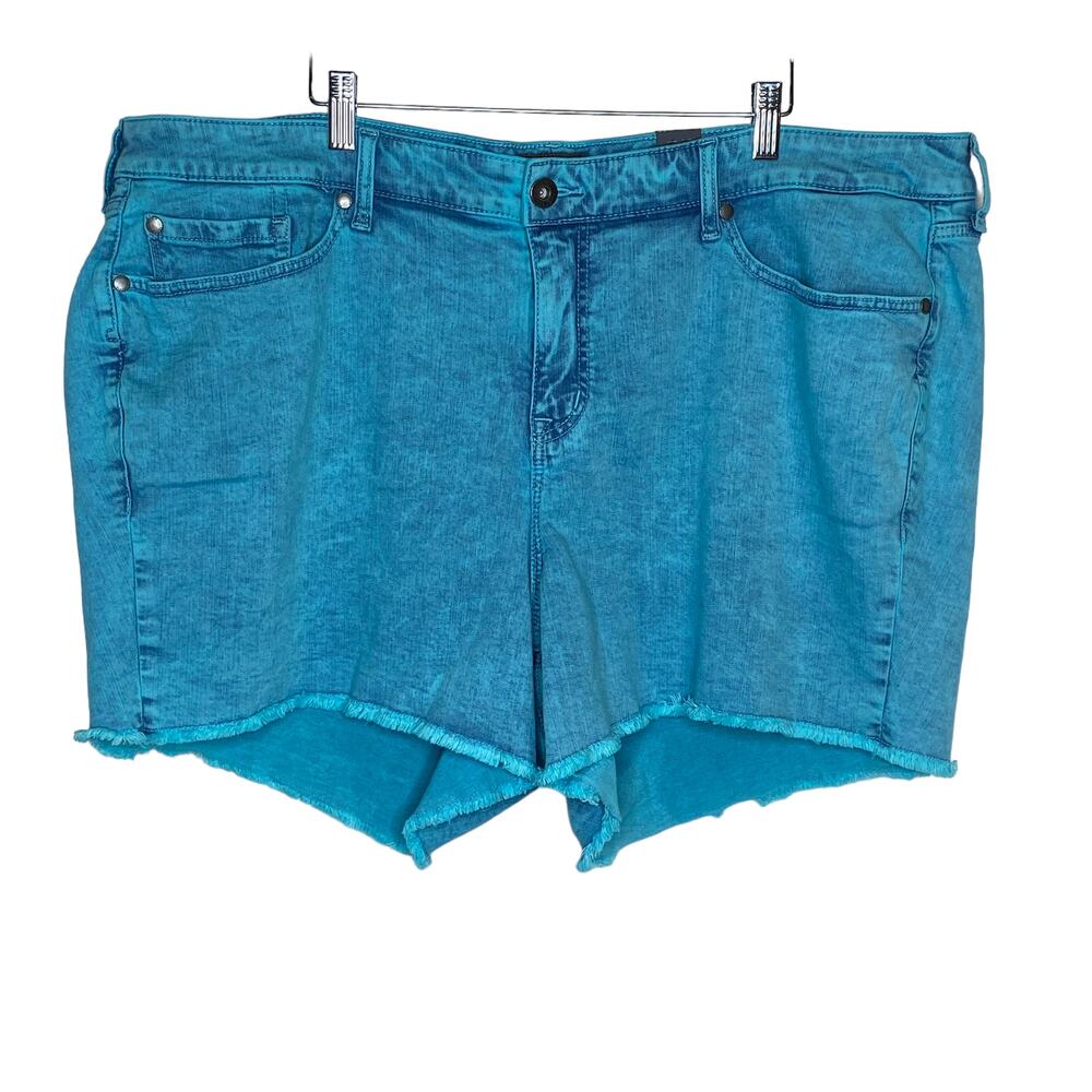 Torrid Womens Size‎ 24 Vintage Stretch Shorts Blue Radiance Frayed Hem NEW